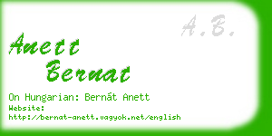 anett bernat business card