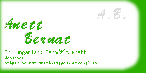 anett bernat business card